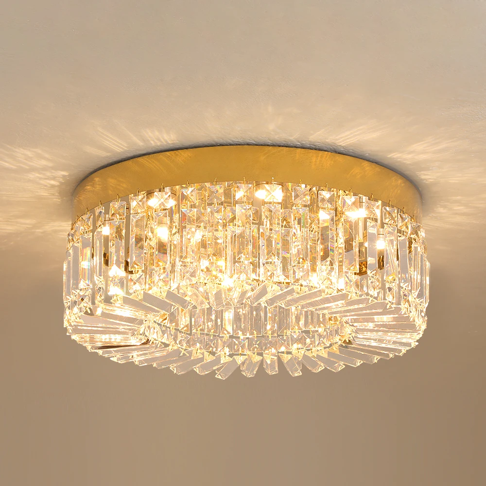 Kristall Deckenleuchte Wohnzimmer Gold